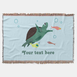 Couverture Tortue de mer mignonne sous l'art marin