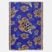 Couverture Tortues marines Batik Art Africain (devant Vertical)