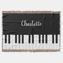  Touches de piano noir et blanc avec nom personnal