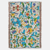 COUVERTURE TOURBILLONS FLEURS BLEUS DE LA RENAISSANCE FLORENT (devant Vertical)