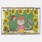 Couverture Tournesol Enseignant Jeter Blanket (Devant)