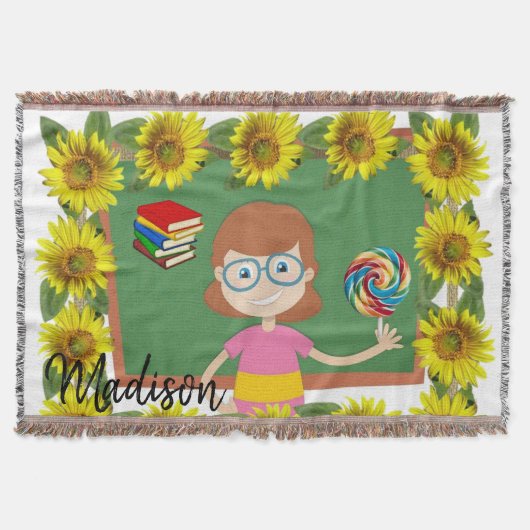Couverture Tournesol Enseignant Jeter Blanket (Devant)