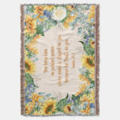 Couverture Tournesol Floral Bible Verse Garder la paix parfai (devant Vertical)