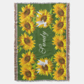 Couverture Tournesol Floral Dove Jetée Blanket (devant Vertical)