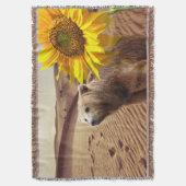 Couverture Tournesol Floral Ours Lancer Blanche (devant Vertical)