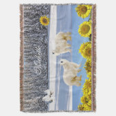 Couverture Tournesol Floral Ours Polaire Lancer Blanche (devant Vertical)
