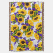 Couverture Tournesol jaune pourpre en bois blanc rustique de (devant Vertical)