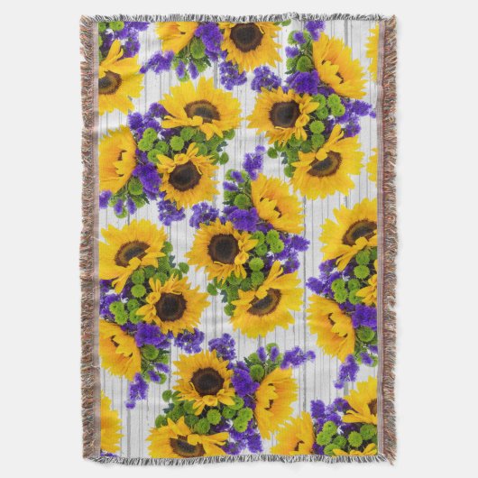 Couverture Tournesol jaune pourpre en bois blanc rustique de (devant Vertical)