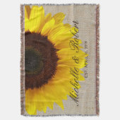 Couverture Tournesol sur Burlap Mariage campagnard rustique p (devant Vertical)