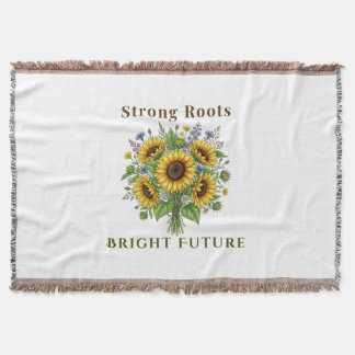 Couverture Tournesols en fleurs Art botanique floral Cadeau