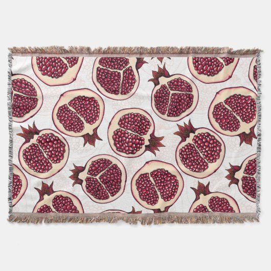 Couverture Tranches de grenade sur blanc (Devant)