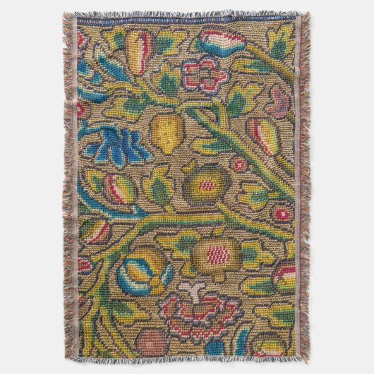 Couverture Tree fruits vintage woven jacquard blanket (devant Vertical)