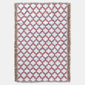 Couverture Trellis blanc et rouge, treillis, Quatrefoil (devant Vertical)