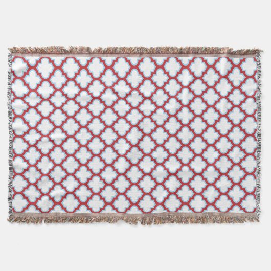 Couverture Trellis blanc et rouge, treillis, Quatrefoil (Devant)