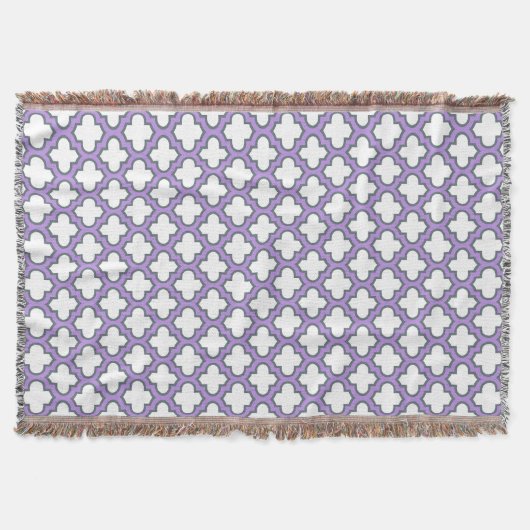 Couverture Trellis blanc et violet, treillis, Quatrefoil (Devant)