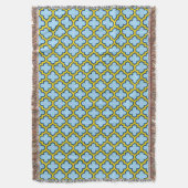 Couverture Trellis bleu et jaune, treillis, Quatrefoil (devant Vertical)
