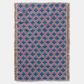 Couverture Trellis marocain bleu et rouge, treillis, Quatrefo (devant Vertical)