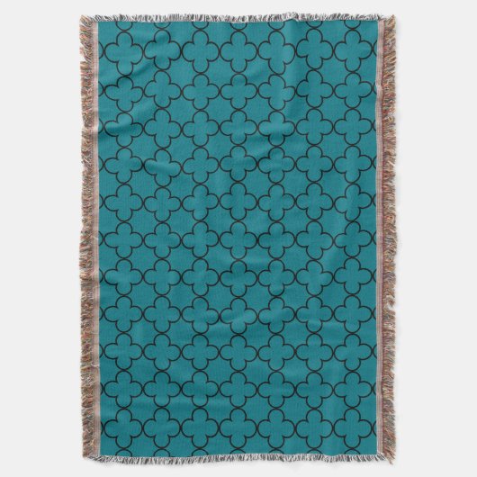 Couverture Trellis marocain turquoise motif jeter la couvertu (devant Vertical)