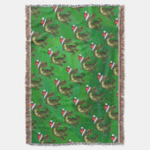 Couverture TRex à Santa Hat sur Green (devant Vertical)