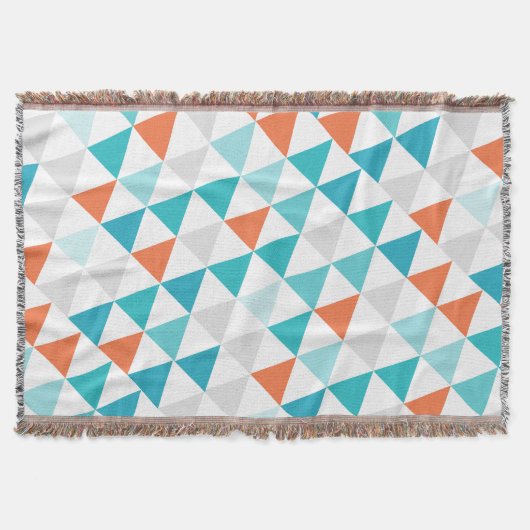 Couverture Triangle géométrique Aqua Coral Moderne Abstrait (Devant)