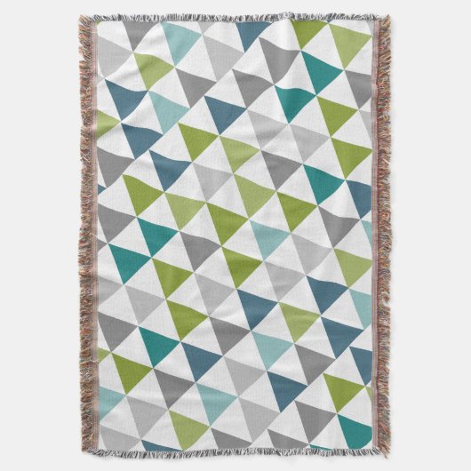 Couverture Triangle géométrique Marine Green Grey Moderne Abs (devant Vertical)