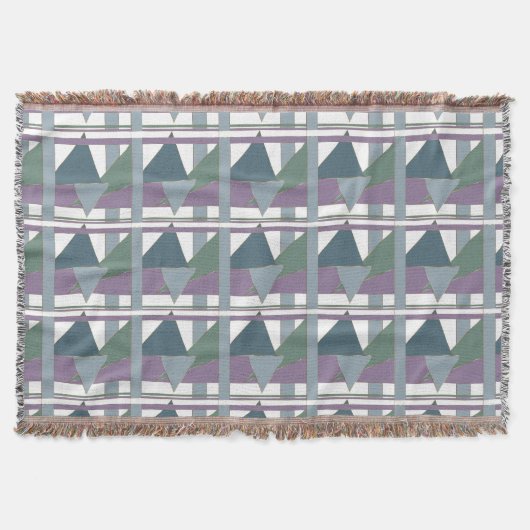 Couverture Triangle géométrique Motif bleu violet vert (Devant)
