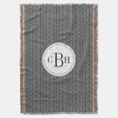 Couverture Triangle géométrique Motif de monogramme noir et g (devant Vertical)