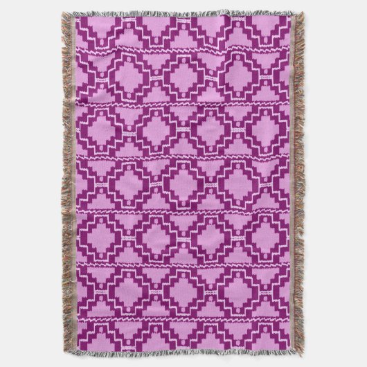 Couverture Tribal aztèque d'Ikat - pourpre et violette (devant Vertical)