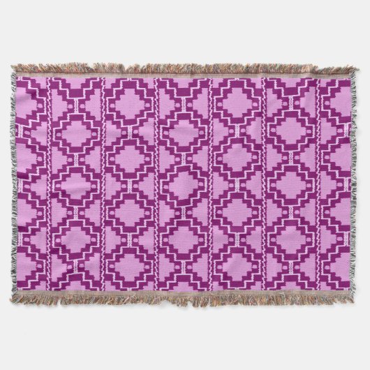 Couverture Tribal aztèque d'Ikat - pourpre et violette (Devant)