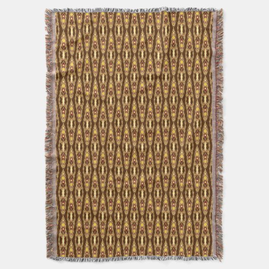 Couverture Tribal Batik - Chocolat Brown et beige (devant Vertical)