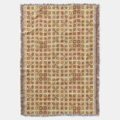 Couverture Tribal Batik - chocolat et chameau tan (devant Vertical)