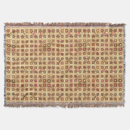 Couverture Tribal Batik - chocolat et chameau tan (Devant)
