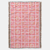 Couverture Tribal Batik - fraise rose et rouge (devant Vertical)