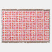 Couverture Tribal Batik - fraise rose et rouge (Devant)