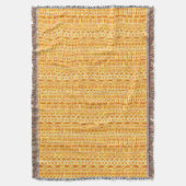 Couverture Tribal Batik - moutarde or et orange (devant Vertical)