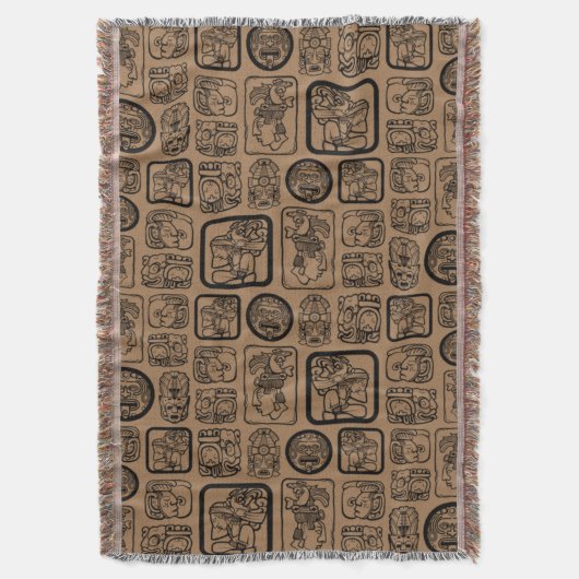 Couverture Tribal MAYA ancien masque motif 1 (devant Vertical)