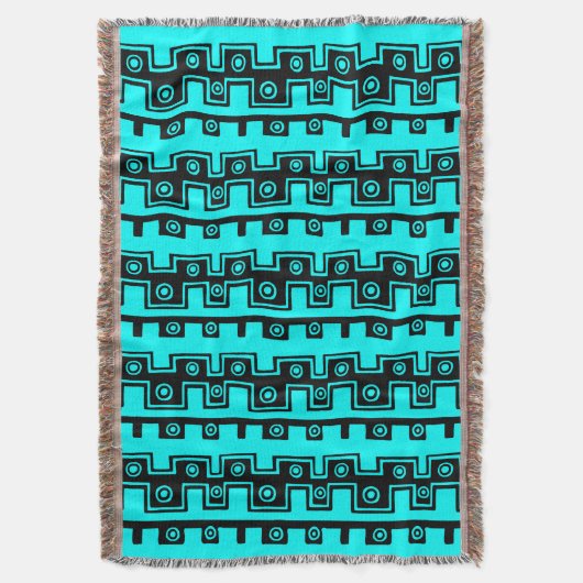 Couverture Tribal Style II - Cyan en noir (devant Vertical)