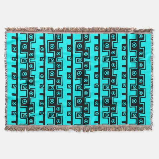 Couverture Tribal Style II - Cyan en noir (Devant)