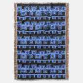 Couverture Tribal Style II - Noir sur Bleu Bébé (devant Vertical)