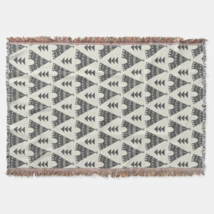 Couverture tribale grise de jet de Teepees