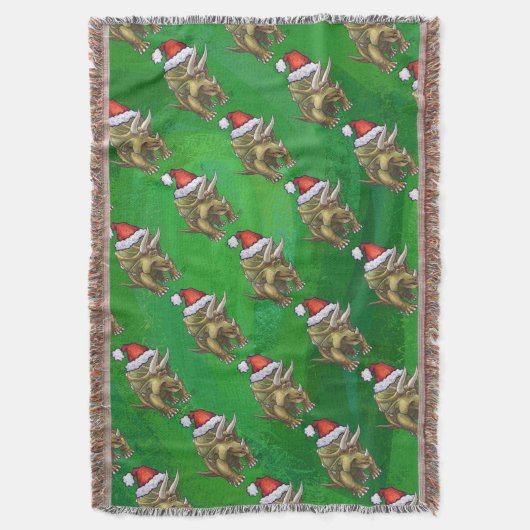 Couverture Tricératops vert Noël (devant Vertical)