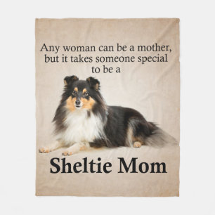 Couverture tricolore d'ouatine de maman de Sheltie