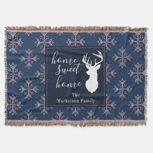 Couverture Tricot de Noël Douille moche Motif Marine