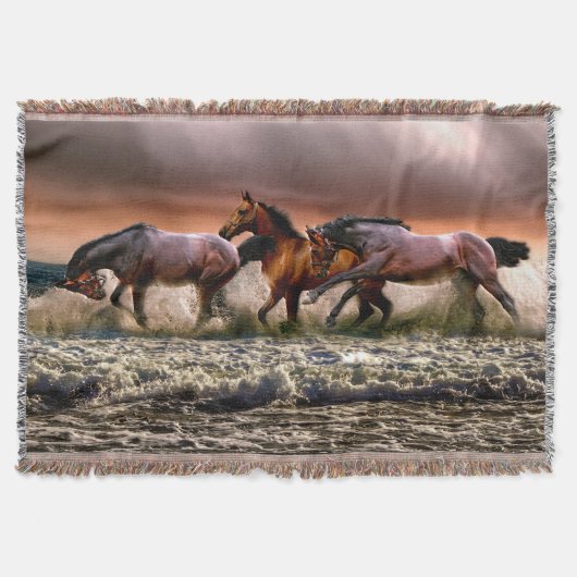 Couverture Trois chevaux en cavale dans l'océan (Devant)