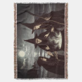 Couverture Trois Sorcières Brew Cauldron Pleine lune Beach (devant Vertical)