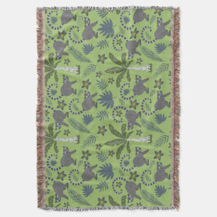 Couverture Tropical animals seamless pattern green and grey