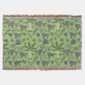 Couverture Tropical animals seamless pattern green and grey (Devant)