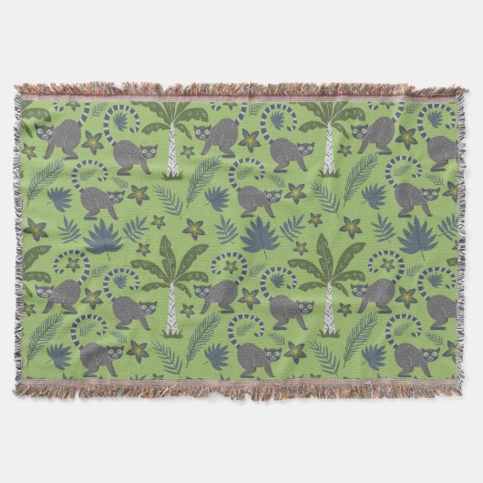 Couverture Tropical animals seamless pattern green and grey (Devant)