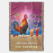 Couverture Tropical Beach Cocktail Bar Drôle Rooster Poulet (devant Vertical)