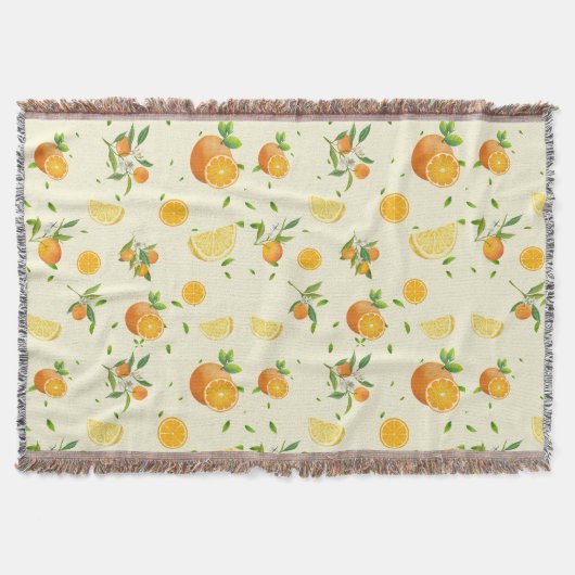 Couverture Tropical Citrus SUMMER Orange lemon Slice (Devant)